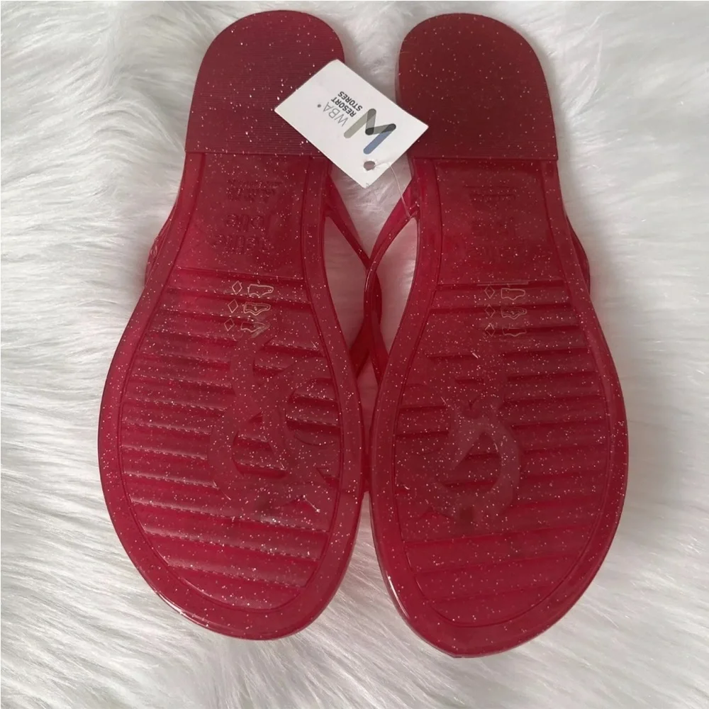 Women’s Sandals Resort-wear Jelly Bow Flip-flops Hot Pink Cruise Vacation - Picture 7 of 9